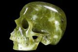 Realistic, Polished Jade (Nephrite) Skull #116489-3
